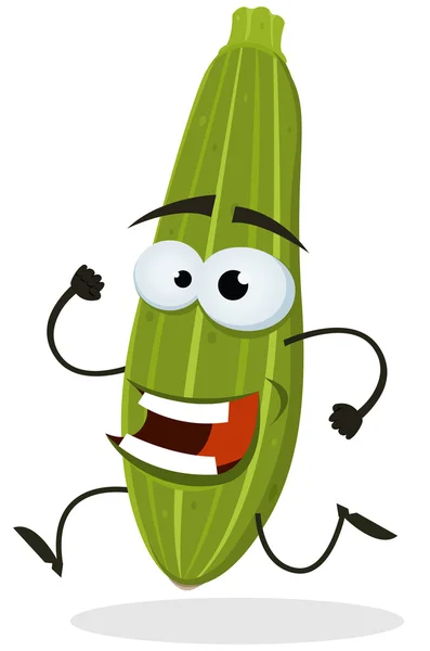 Cartoon Happy Zucchini Character — Stock Vector