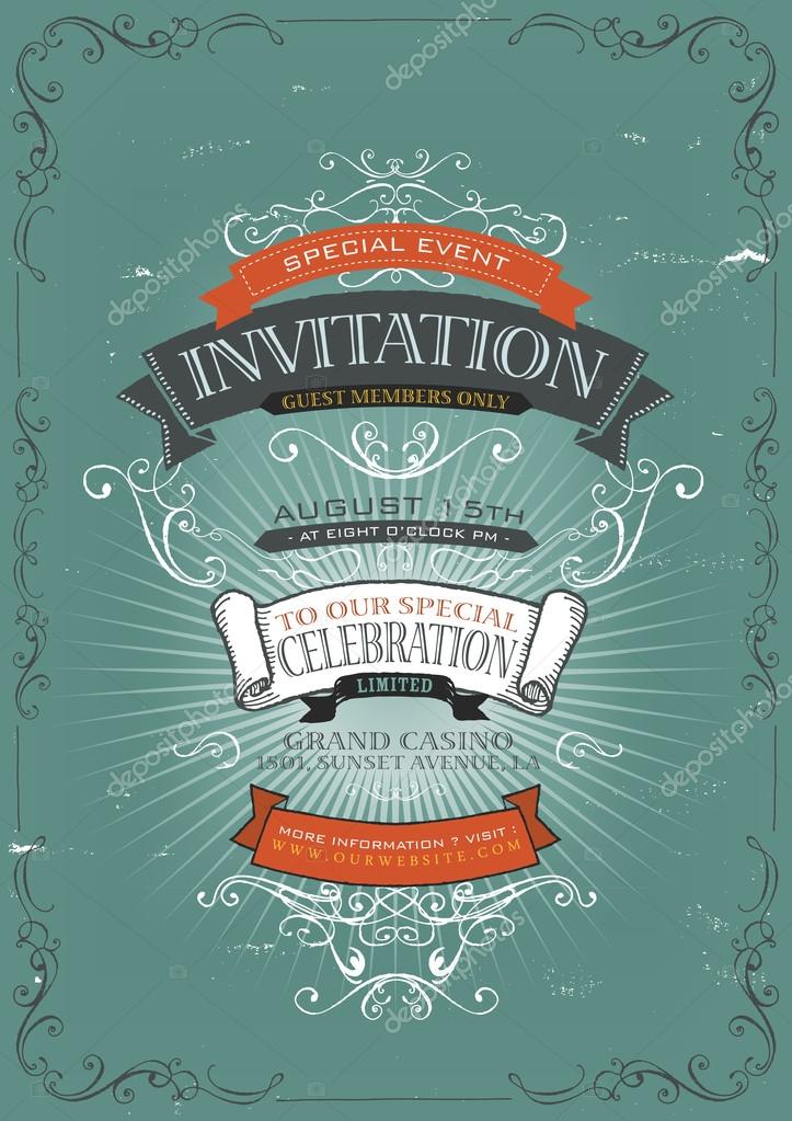 vintage invitation poster background