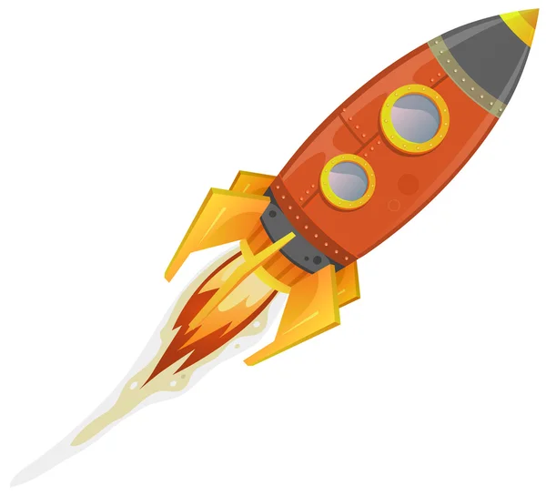 Comic Rocket Ship — Stock Vector