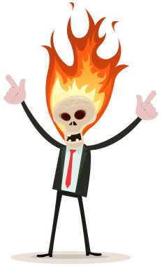 Iskelet kafa şeytan işadamı