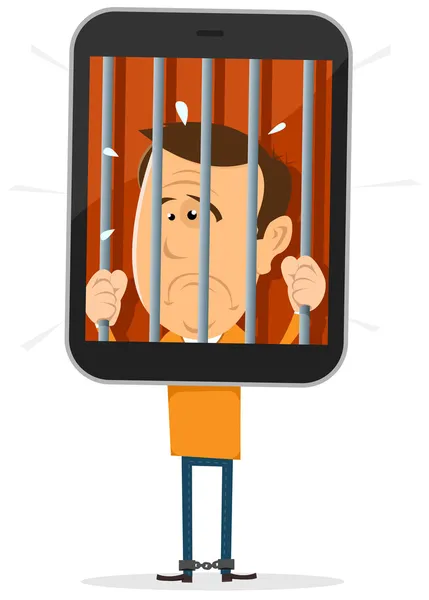 Prisionero de teléfono móvil — Vector de stock