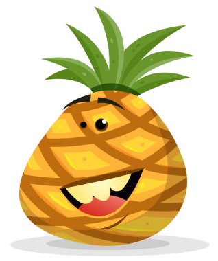 karikatür mutlu ananas karakter