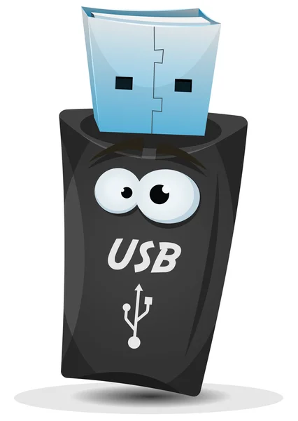 Personaje de llave USB de bolsillo — Archivo Imágenes Vectoriales