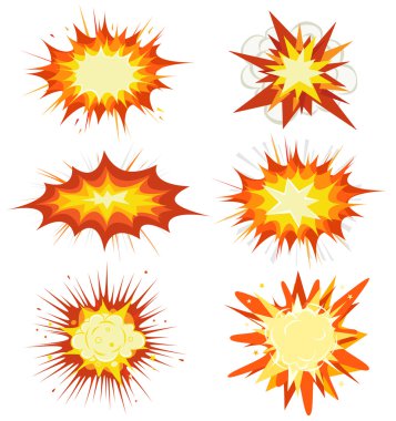 Comic Book Explosion, Bombs And Blast Set clipart
