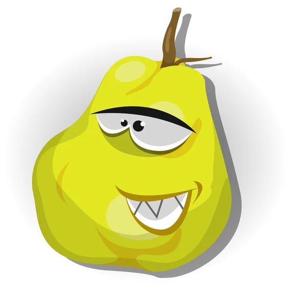 Cartone animato felice personaggio mela cotogna — Vettoriale Stock