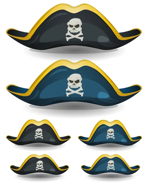 Sada pirát klobouk — Stockový vektor