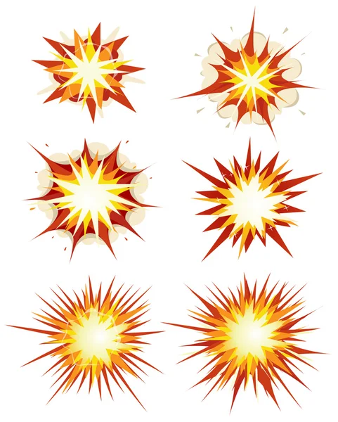 Explosion de bande dessinée, bombes et jeu de souffle — Image vectorielle