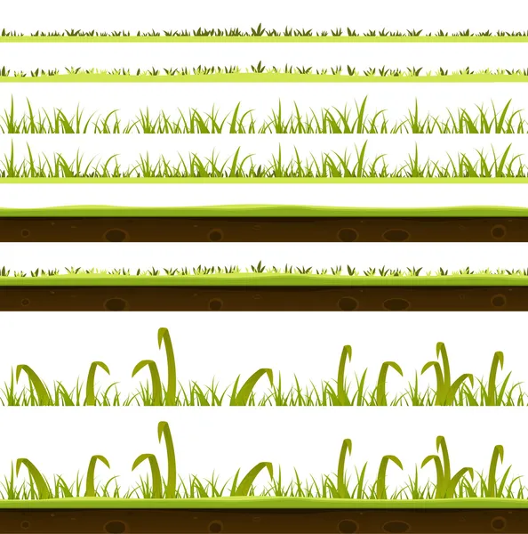 Gras und Rasenschichten gesetzt — Stockvektor