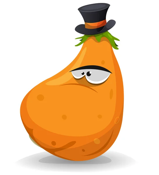 Pumpkin charakter s kloboukem — Stockový vektor