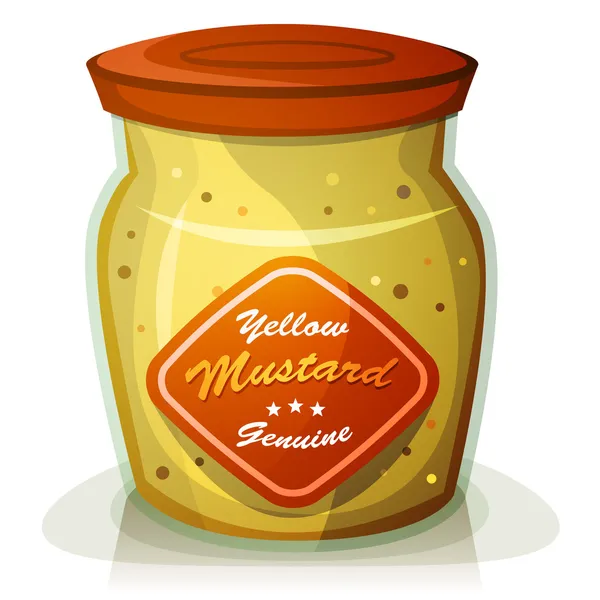 Gele mosterd pot — Stockvector
