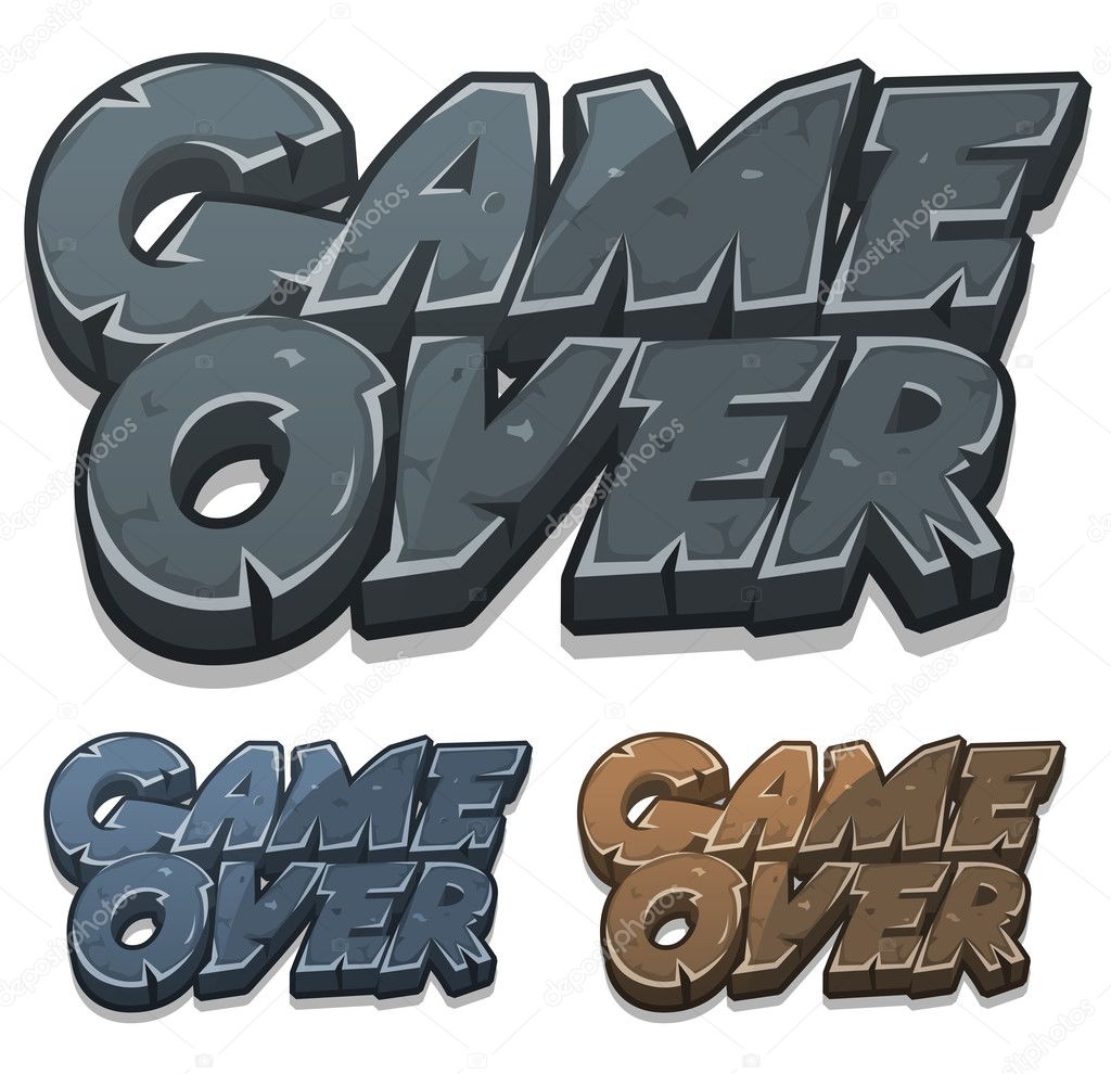 Cartoon Game Over Icon For Ui Game