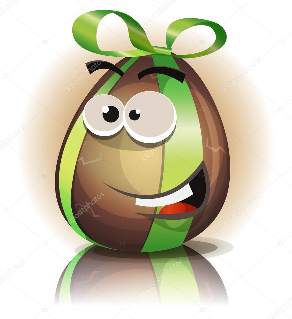 Cartoon Chocolate Easter Egg Character