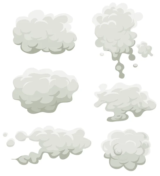 Ensemble fumée, brouillard et nuages — Image vectorielle