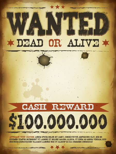 Wanted Vintage Western Poster