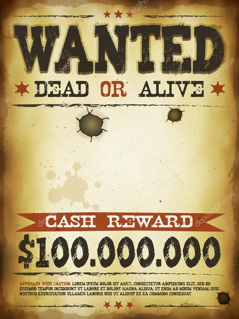 Premium Vector  Western wanted dead or alive vintage poster