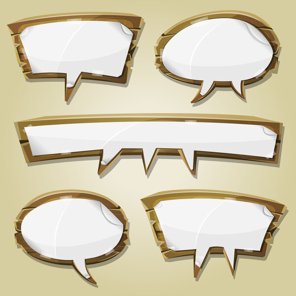 Бумажные знаки на деревянных пузырьках речи набор
