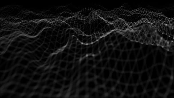 디지털 웨이브 Background Loop 애니메이션 디지털 프랙탈 라인흔들기 바다없는 — 비디오