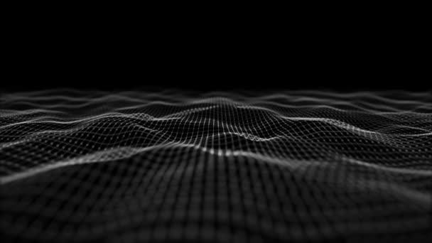 Abstract Digital Waving Lines Background Loop Animation Ενός Αφηρημένου Φόντου — Αρχείο Βίντεο