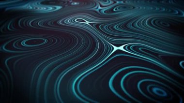 Soyut Dijital Web Ağı ve İletişim Veri Çizgileri Soyut teknoloji arkaplanının parçacık çizgileri ve sembolizm bağlantısız döngüsünü sağlayan akışkan parçacık çizgileri ile / 4k animasyonu