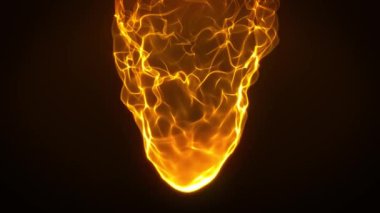 Parçacık Alevleri ile Yanan Ateş Fx / 4k animasyonu sıvı bozulması ve türbülans efektleri ile bir ateş topu görsel efekti