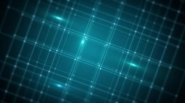 Veri ızgarası ve çizgileri ile soyut minimal teknoloji arkaplanının Grid Veri Yakınlaştırma / 4k animasyonuna sahip soyut teknoloji arkaplanı ve pürüzsüz bir döngüye yakınlaştırılmış özet küp