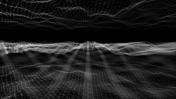 Líneas Ondulación Digital Abstracta Fondo Bucle Animación Fondo Abstracto Con — Vídeo de stock