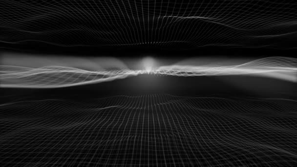 Abstract Digital Waving Lines Background Loop Animation Ενός Αφηρημένου Φόντου — Αρχείο Βίντεο