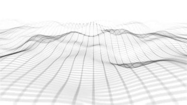 Soyut Dijital Dalga Çizgileri Fx Arkaplan Döngüsü / 4k dijital fraktal parçacık çizgileri sallayan ve kusursuz döngülü soyut bir arkaplan canlandırması