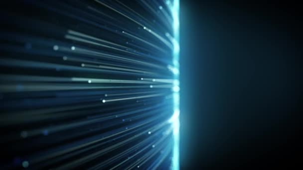 Abstrakte Light Fiber Strings Fließende Hintergrundschleife Animation Einer Abstrakten Tapetentechnologie — Stockvideo