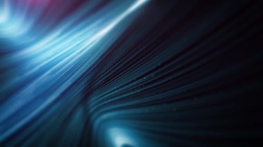 Akıcı Akış Dijital Veri Çizgileri Ağı ve İletişim Döngüsü / 4k soyut bir teknoloji duvar kağıdı animasyonu. Akan parçacık çizgileri ve düğümleri, alan derinliği ve simgesiz döngüyü birbirine bağlayan veri bağlayıcı iletişim için.