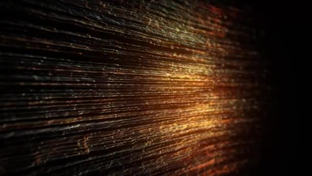 Fondo Cuerdas Luz Brillante Abstracta Looping Con Profundidad Campo Animación — Vídeo de stock