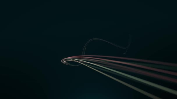 Abstract Swirling Light Strings Fundo Com Profundidade Campo Animação Fundo — Vídeo de Stock