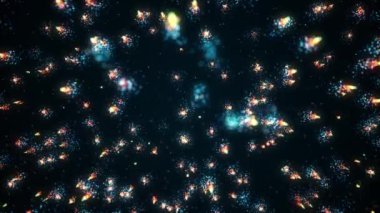 Soyut Düşen Sihirli Parçacıklar Soyut bir duvar kağıdı arka planının 4k döngü / 4k animasyonu Renksiz düşen parçacıklar bayramlar ve etkinlikler için kusursuz döngüler