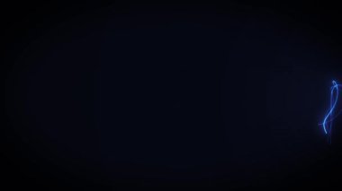 Alanın Derinliği / 4k animasyonuyla soyut duvar kağıdı arkaplanının kıvrımlı fraktal parçacık çizgileri alan derinliği ve çevresel tıkanma ile parlayan soyut kıvrımlı ışık yayları