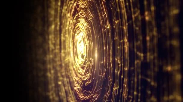 Abstrait Particules Gold Lines Flow Arrière Plan Animation Fond Abstrait — Video