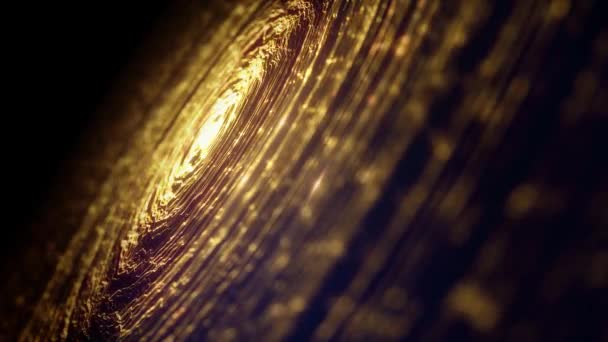 Abstract Deeltjes Gouden Lijnen Stromend Achtergrond Animatie Van Een Abstract — Stockvideo