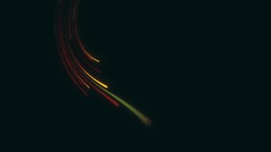 Soyut Dönen Işık İplikleri Parçacıkları Arkaplan Döngüsü / 4k Soyut bir teknolojinin canlandırması Güçlü girdap hızı neon çok renkli parçacıklar desenleri ve dikişsiz döngüler