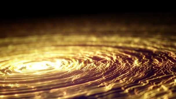 Абстрактные Частицы Золотые Линии Поток Фон Анимация Абстрактного Орнамента Обои — стоковое видео