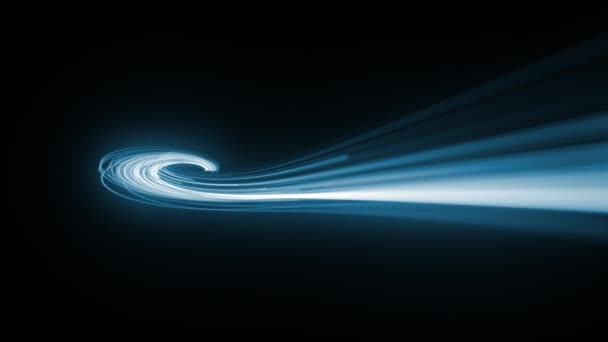 Astratto Vorticoso Stringhe Luce Particelle Sfondo Loop Animazione Una Tecnologia — Video Stock