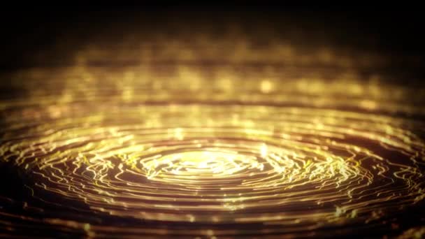 Abstrakcyjne Cząstki Gold Lines Flowing Background Animacja Abstrakcyjnej Tapety Ozdobnej — Wideo stockowe