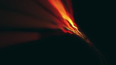 Soyut Dönen Işık İplikleri Parçacıkları Arkaplan Döngüsü / 4k Soyut bir teknolojinin canlandırması Güçlü girdap hızı neon çok renkli parçacıklar desenleri ve dikişsiz döngüler