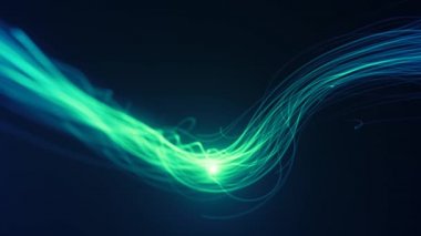 Soyut Yavaş Hareket Dönen İplikler Parçacıkları Soyut bir duvar kağıdı teknolojisi arka planının 4k / 4k animasyonu Girdap ve spiral hız neon parlayan parçacıklar parçacıklar