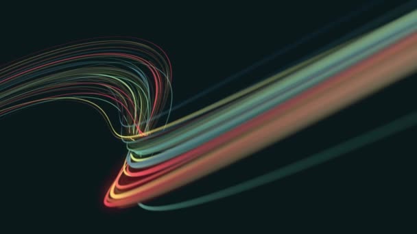 Abstrakte Swirling Light Strings Particles Hintergrundschleife Animation Eines Abstrakten Technologie — Stockvideo