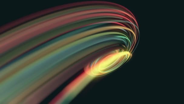 Astratto Swirling Light Strings Particelle Sfondo Loop Animazione Una Tecnologia — Video Stock