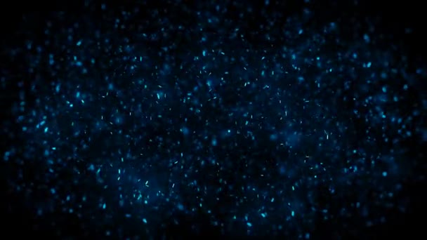 要旨光る粒子が輝く背景 4Kアニメーションの抽象的な壁紙背景に輝く青い粒子が輝くFxシームレスループ — ストック動画
