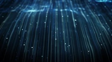 Soyut Hafif Fiber İplikler Akıyor Arkaplan Döngüsü / 4k Soyut bir duvar kağıdı teknoloji arka planı Güçlü akışkan hız vuruşları ve dikişsiz döngü derinliği