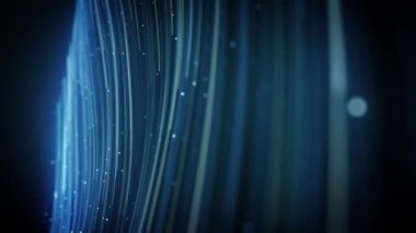 Soyut Hafif Fiber İplikler Akıyor Arkaplan Döngüsü / 4k Soyut bir duvar kağıdı teknoloji arka planı Güçlü akışkan hız vuruşları ve dikişsiz döngü derinliği