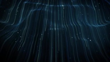 Soyut Hafif Fiber İplikler Akıyor Arkaplan Döngüsü / 4k Soyut bir duvar kağıdı teknoloji arka planı Güçlü akışkan hız vuruşları ve dikişsiz döngü derinliği