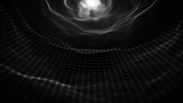 추상적 네트워크 Mesh Waving Background Loop 애니메이션의 추상적 프랙탈 표면과 — 비디오