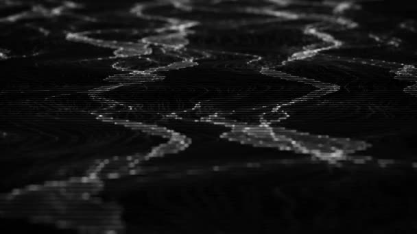 추상적 네트워크 Mesh Waving Background Loop 애니메이션의 추상적 프랙탈 표면과 — 비디오